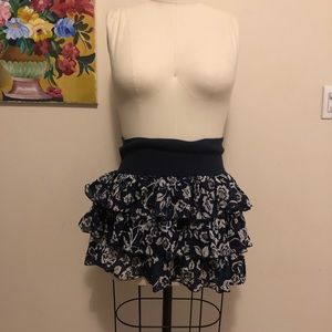Express floral ruffle tiered skirt